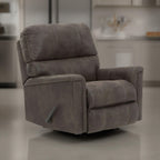 Fauteuil inclinable à bascule manuel Nav, similicuir gris fumé patiné