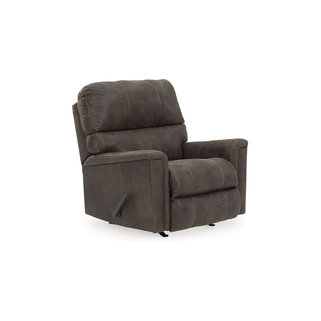 Fauteuil inclinable à bascule manuel Nav, similicuir gris fumé patiné