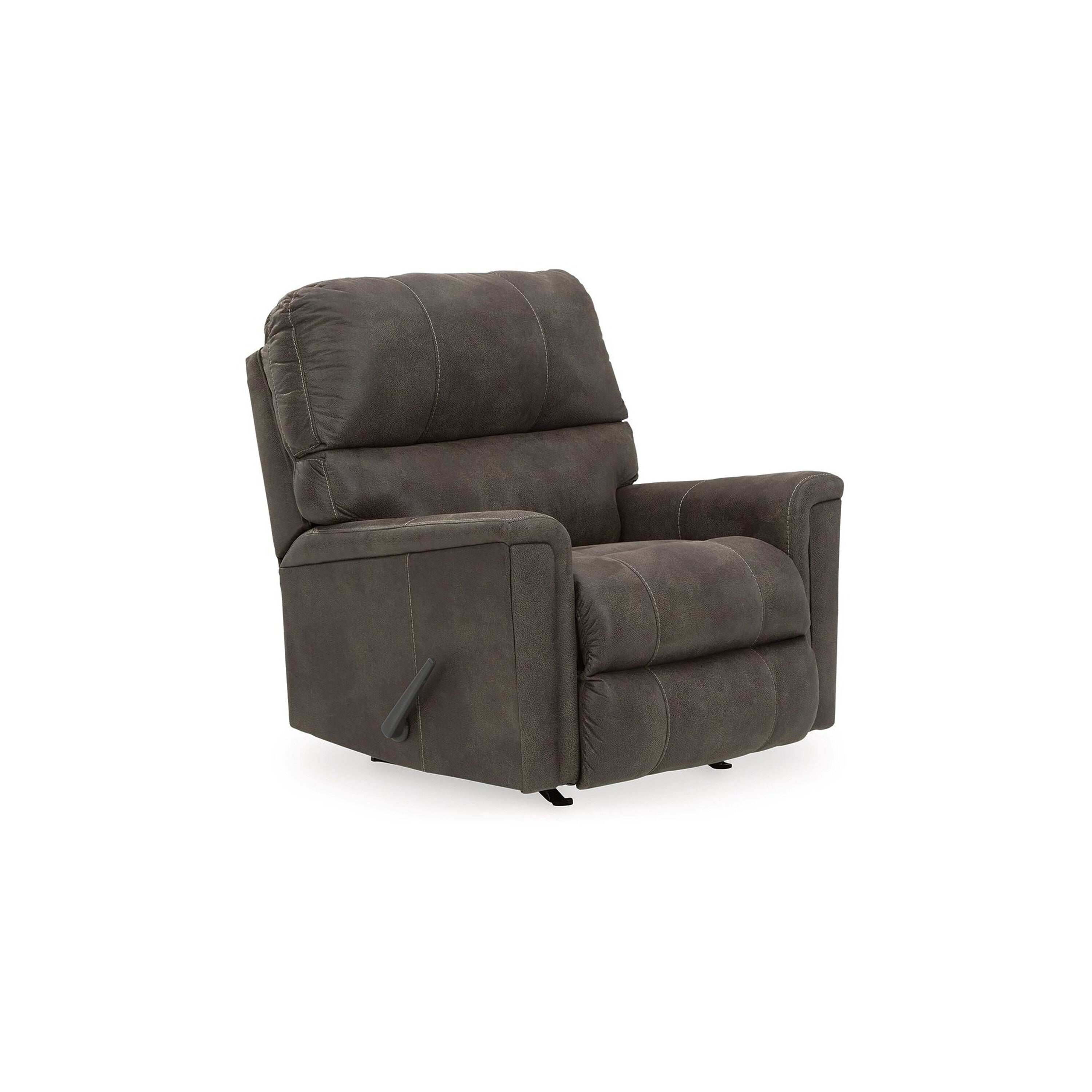 Fauteuil inclinable à bascule manuel Nav, similicuir gris fumé patiné