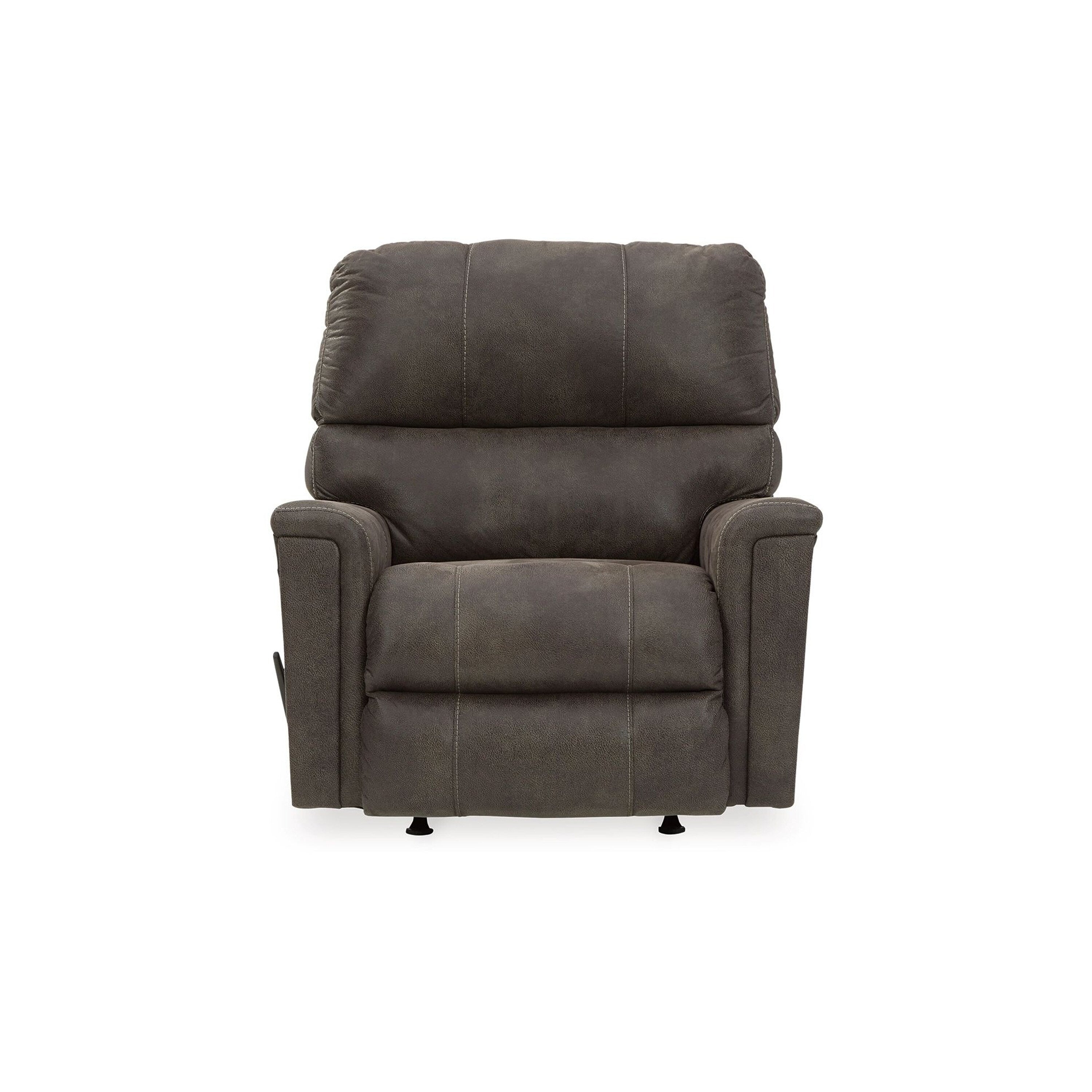 Fauteuil inclinable à bascule manuel Nav, similicuir gris fumé patiné