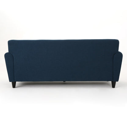 Canapé 3 places bleu marine moderne 78,5 avec pieds en bois et cadre en contreplaqué pour le salon