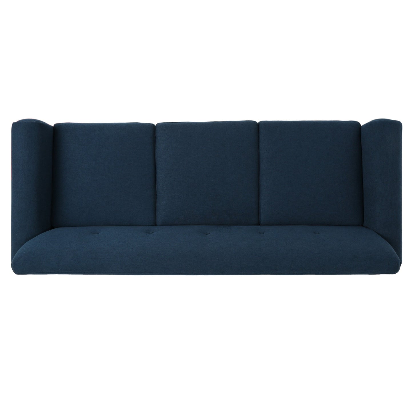 Canapé 3 places bleu marine moderne 78,5 avec pieds en bois et cadre en contreplaqué pour le salon