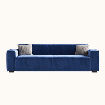 Canapé-causeuse moderne bleu marine 88,6 en chenille avec 4 pieds en bois massif et 2 coussins pour le salon