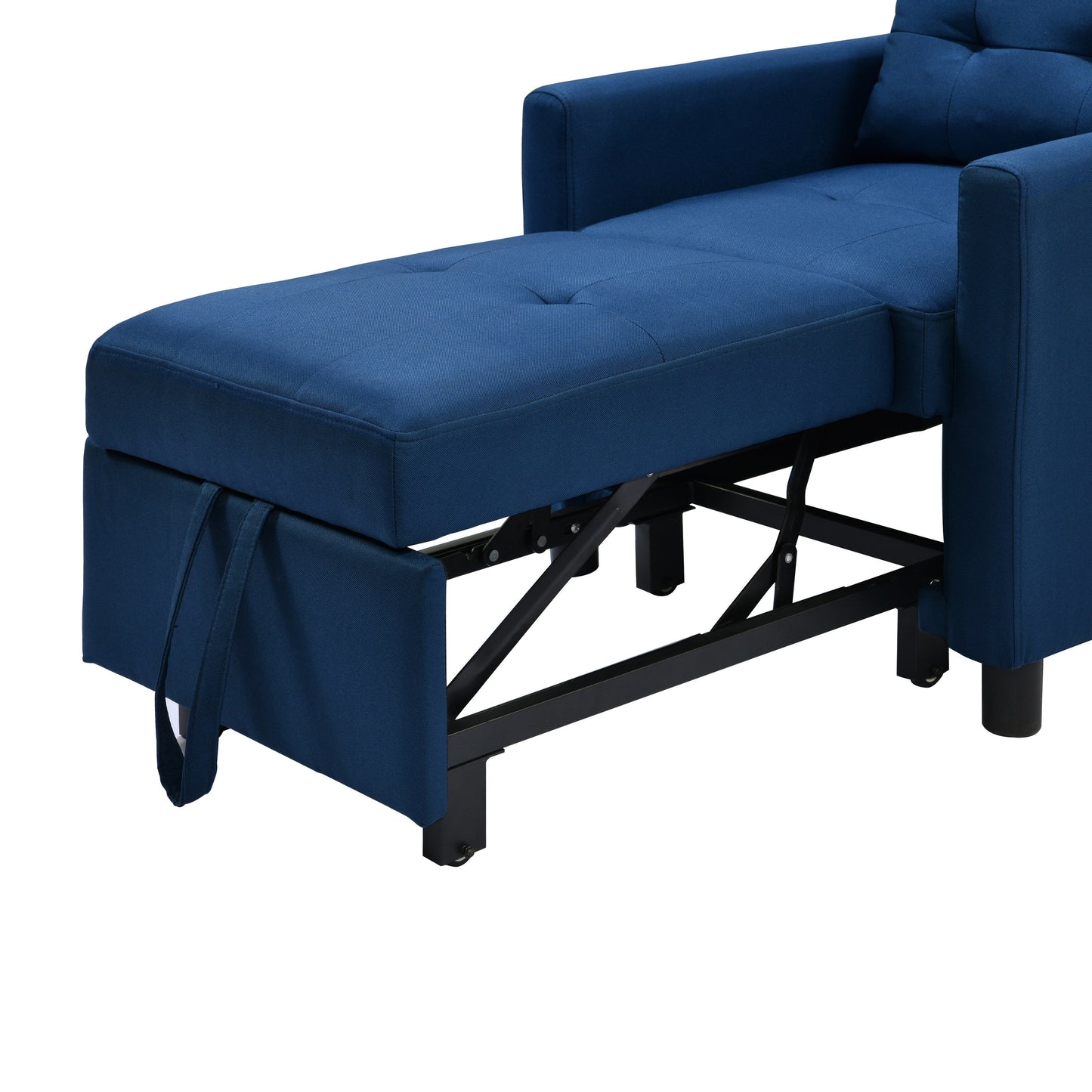 Canapé-lit convertible 3 en 1 moderne bleu marine de 27,5 pouces avec dossier réglable et oreiller pour le salon