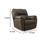 Fauteuil inclinable à bascule Neal, coussins en mousse, similicuir marron canyon