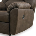 Fauteuil inclinable à bascule Neal, coussins en mousse, similicuir marron canyon