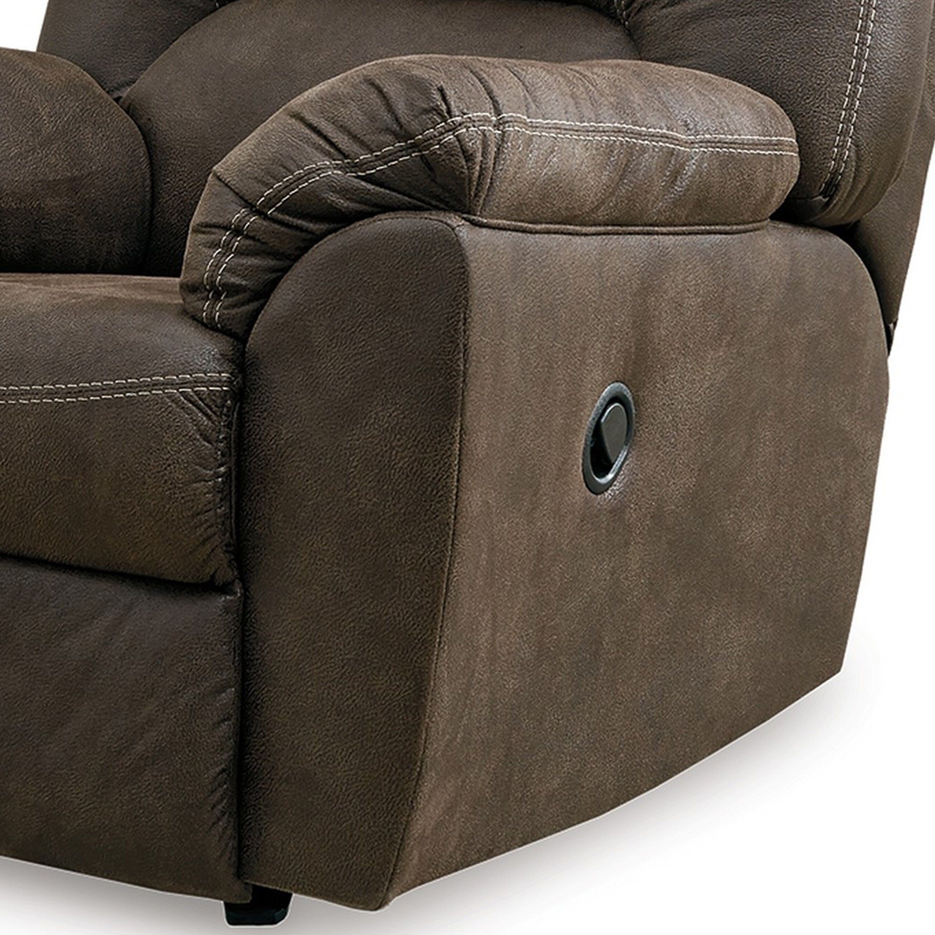 Fauteuil inclinable à bascule Neal, coussins en mousse, similicuir marron canyon