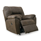 Fauteuil inclinable à bascule Neal, coussins en mousse, similicuir marron canyon