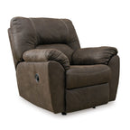Fauteuil inclinable à bascule Neal, coussins en mousse, similicuir marron canyon