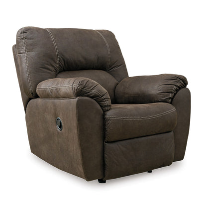 Fauteuil inclinable à bascule Neal, coussins en mousse, similicuir marron canyon