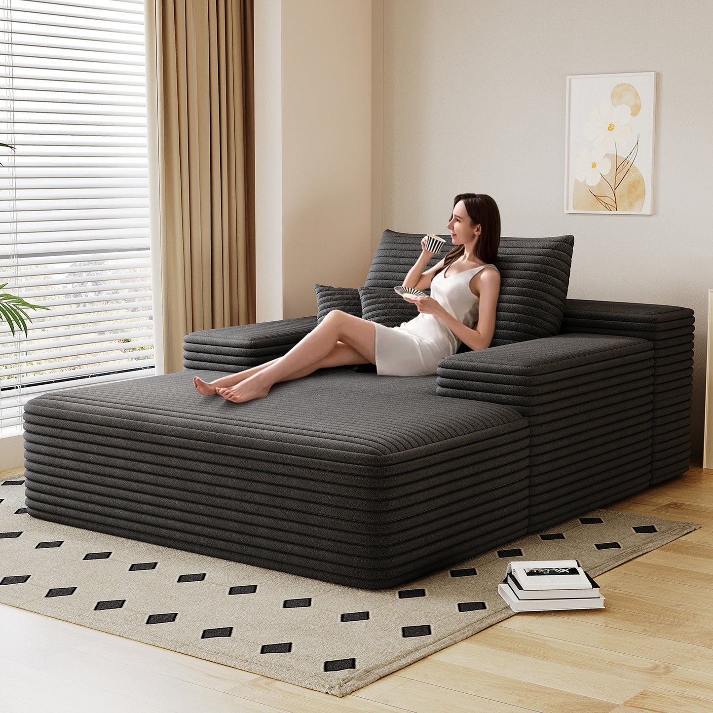 Canapé-lit rembourré surdimensionné Nebula, canapé-lit rembourré Cloud Sofas pour une lecture confortable et une détente optimale