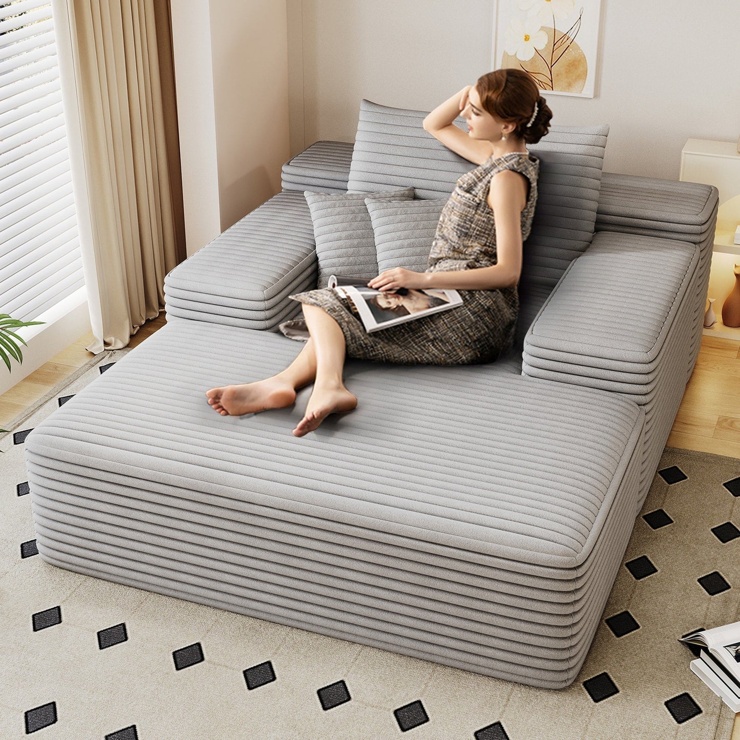Canapé-lit rembourré surdimensionné Nebula, canapé-lit rembourré Cloud Sofas pour une lecture confortable et une détente optimale