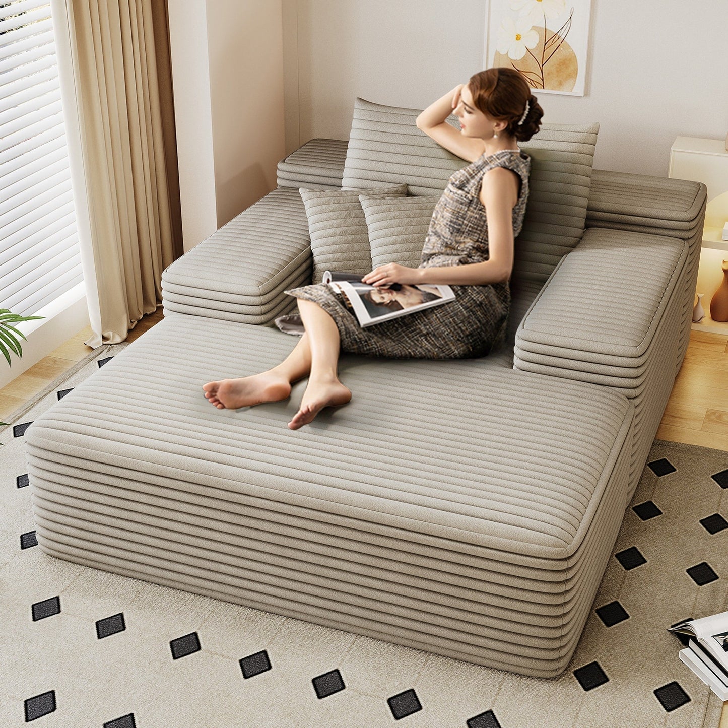 Canapé-lit rembourré surdimensionné Nebula, canapé-lit rembourré Cloud Sofas pour une lecture confortable et une détente optimale