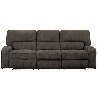 Canapé inclinable électrique Neo avec port USB, tissu chenille gris clair, 99 pouces