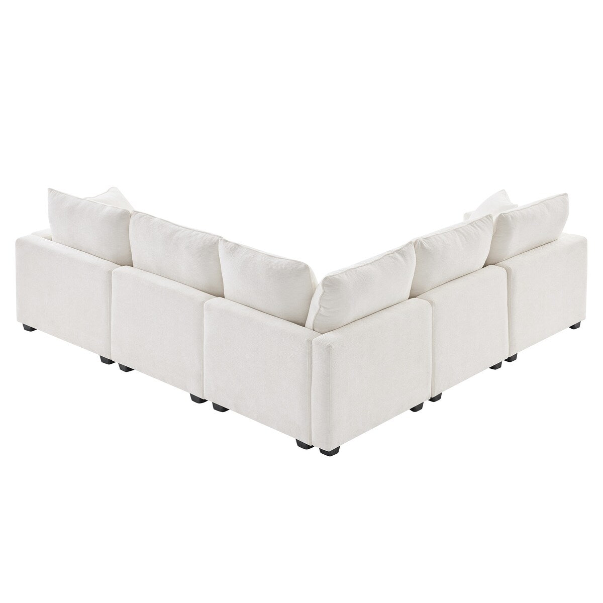 Canapé modulaire moderne en forme de L Nestfair, ensemble de canapés sectionnels 5 places en chenille avec 2 oreillers inclus