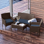 Ensemble de meubles de patio en osier Nestl 4 pièces - Ensemble de conversation pour patio extérieur