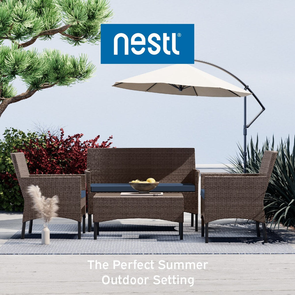 Ensemble de meubles de patio en osier Nestl 4 pièces - Ensemble de conversation pour patio extérieur