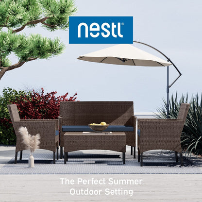 Ensemble de meubles de patio en osier Nestl 4 pièces - Ensemble de conversation pour patio extérieur
