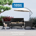 Ensemble de meubles de patio en osier Nestl 4 pièces - Ensemble de conversation pour patio extérieur