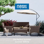 Ensemble de meubles de patio en osier Nestl 4 pièces - Ensemble de conversation pour patio extérieur