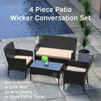 Ensemble de meubles de patio en osier Nestl 4 pièces - Ensemble de conversation pour patio extérieur