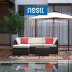 Ensemble de meubles de jardin en osier Nestl 5 pièces - Ensemble de meubles de jardin avec sièges sectionnels