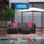 Ensemble de meubles de jardin en osier Nestl 5 pièces - Ensemble de meubles de jardin avec sièges sectionnels