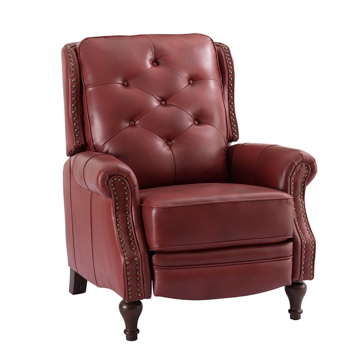 Fauteuil inclinable Nestor Mid-Century en cuir véritable avec pieds en bois massif par HULALA HOME