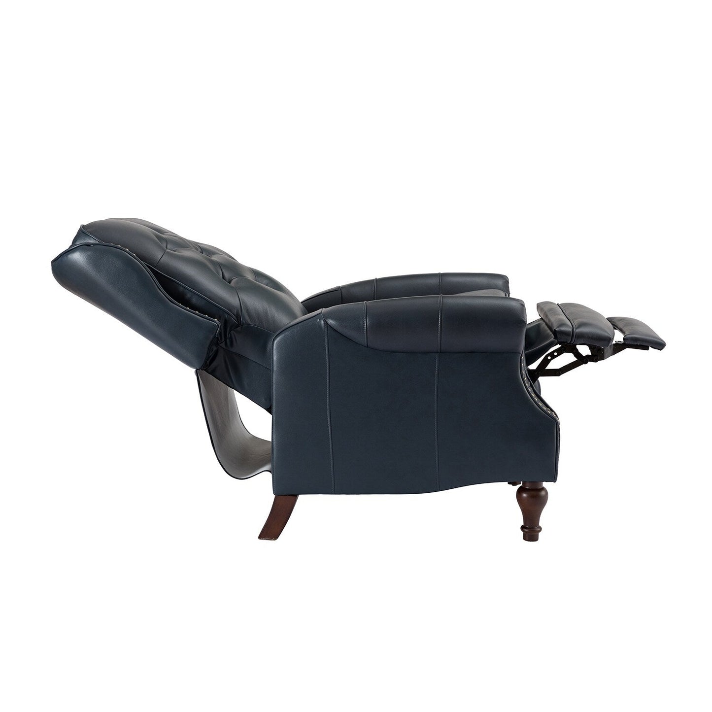 Fauteuil inclinable Nestor Mid-Century en cuir véritable avec pieds en bois massif par HULALA HOME