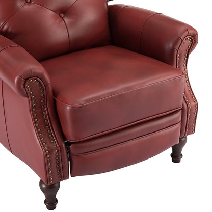Fauteuil inclinable Nestor Mid-Century en cuir véritable avec pieds en bois massif par HULALA HOME