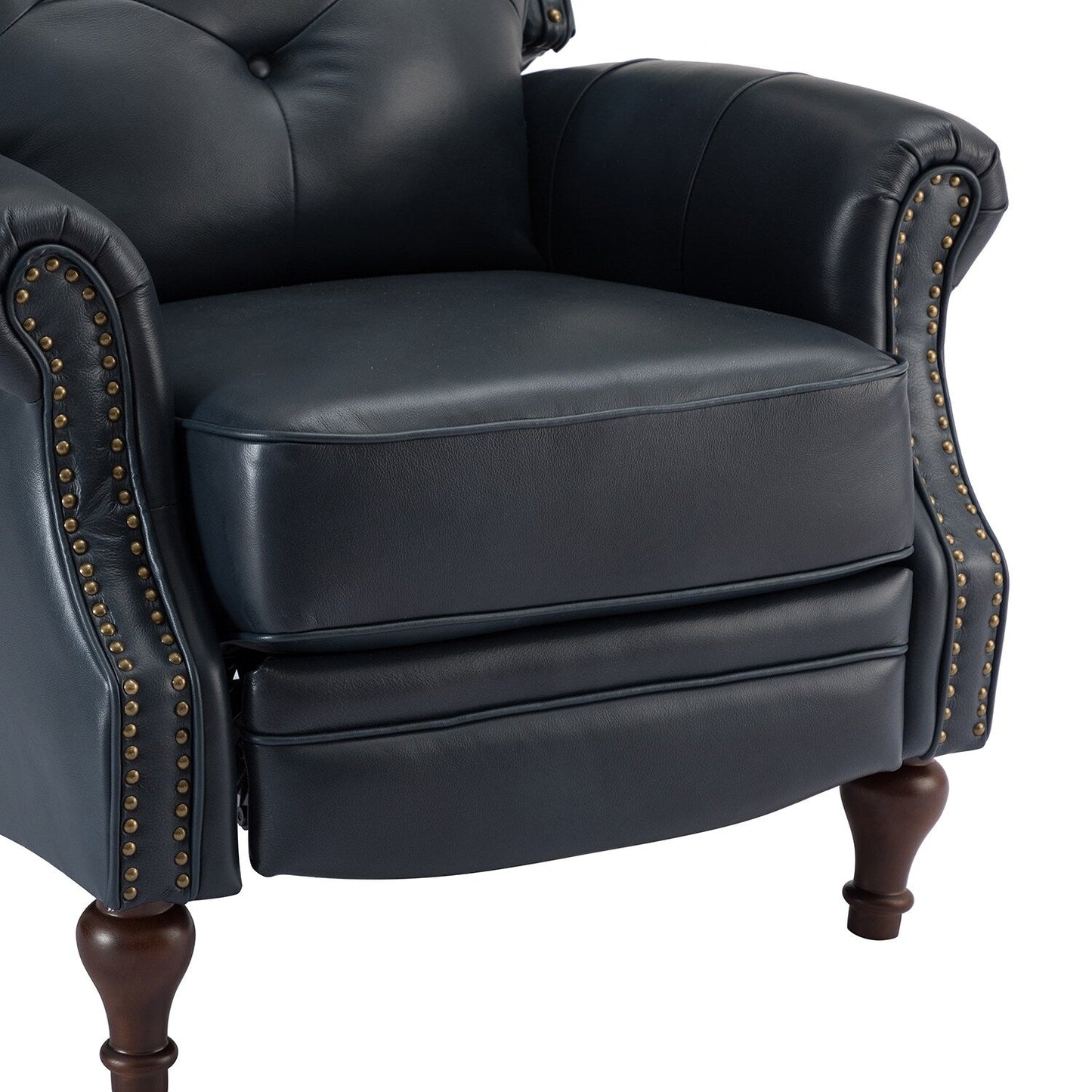 Fauteuil inclinable Nestor Mid-Century en cuir véritable avec pieds en bois massif par HULALA HOME