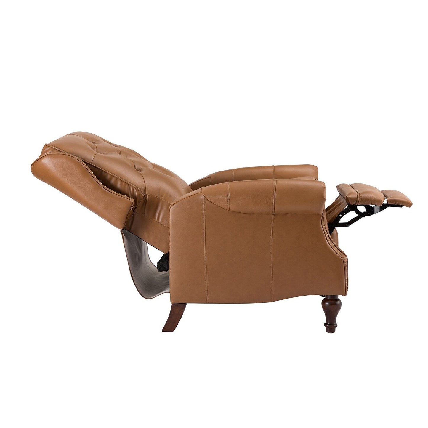 Fauteuil inclinable Nestor Mid-Century en cuir véritable avec pieds en bois massif par HULALA HOME