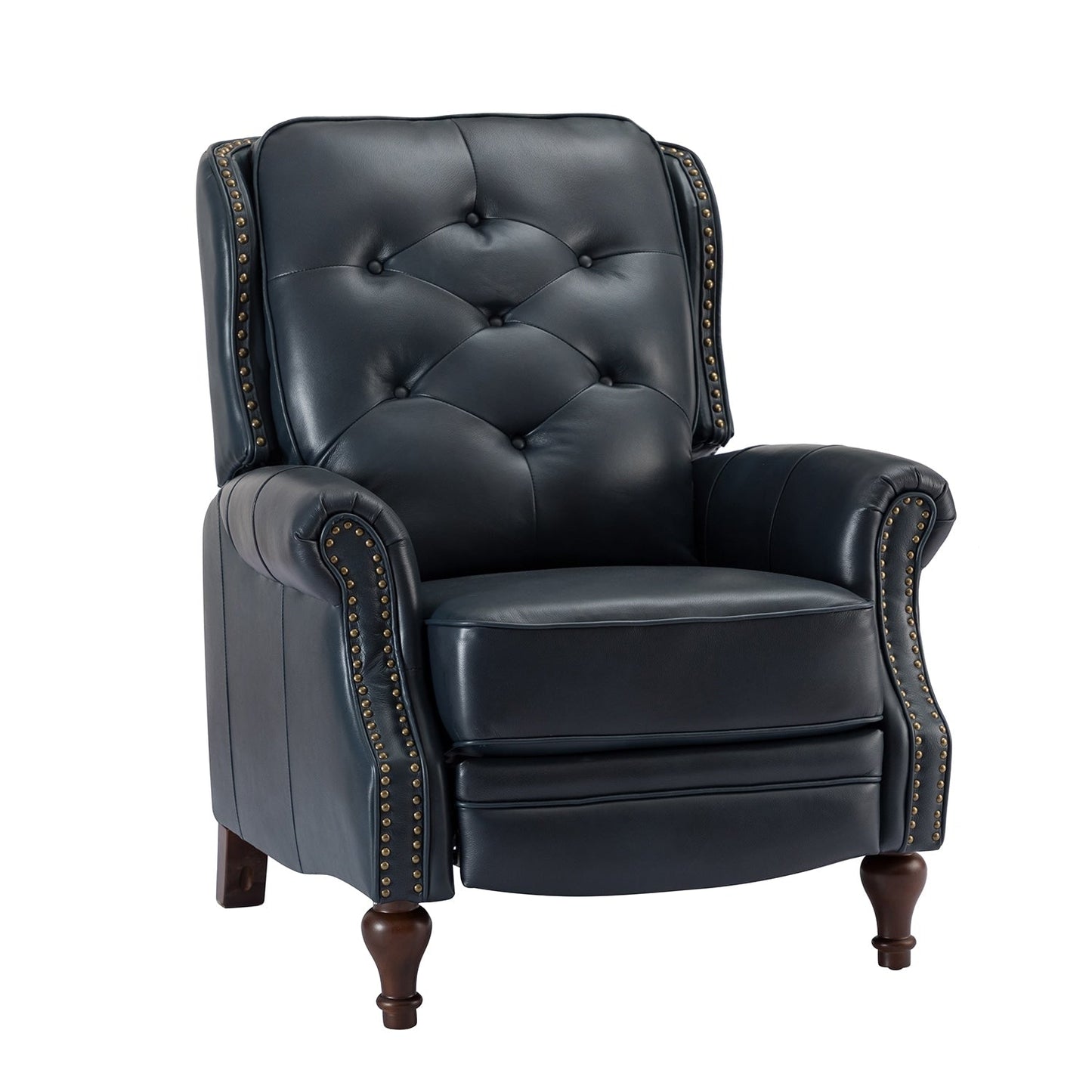 Fauteuil inclinable Nestor Mid-Century en cuir véritable avec pieds en bois massif par HULALA HOME