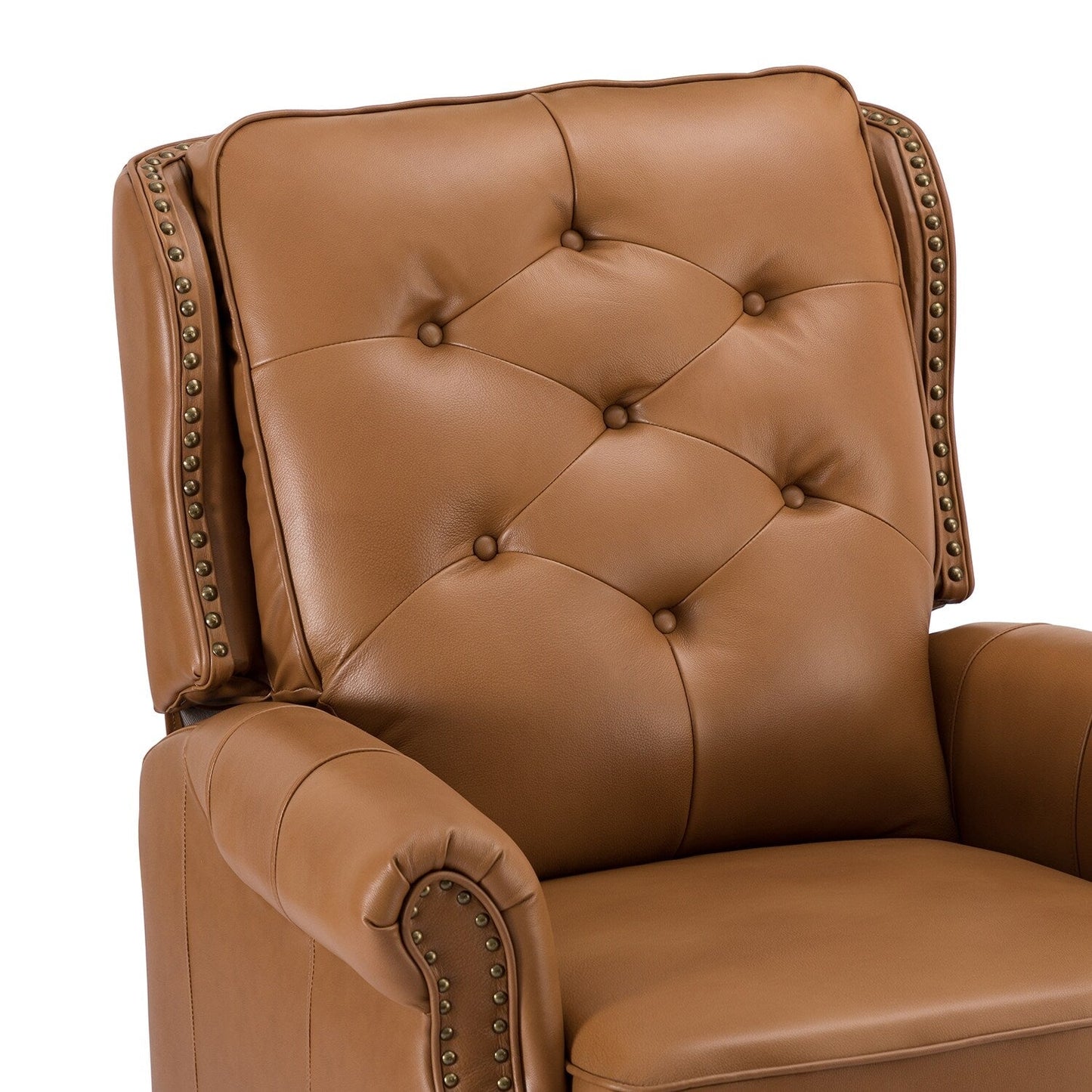 Fauteuil inclinable Nestor Mid-Century en cuir véritable avec pieds en bois massif par HULALA HOME