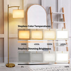 Lampadaire arqué à LED Netin 66 à intensité variable avec télécommande - N/A