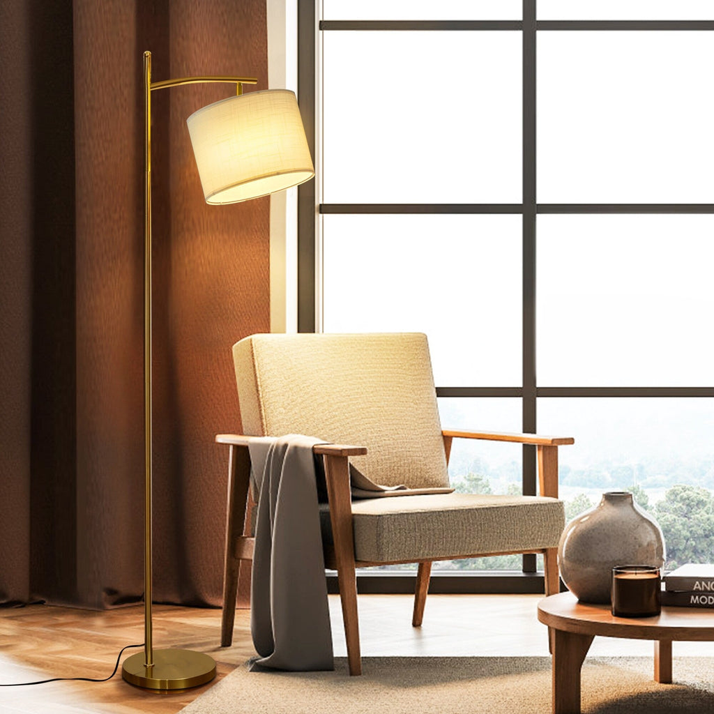 Lampadaire arqué Netin 66 avec télécommande et abat-jour rotatif
