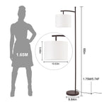 Lampadaire arqué Netin 66 avec télécommande et abat-jour rotatif