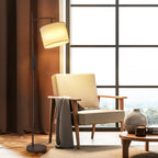 Lampadaire arqué Netin 66 avec télécommande et abat-jour rotatif