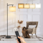 Lampadaire arqué Netin 66 avec télécommande et abat-jour rotatif