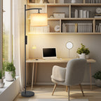 Lampadaire arqué Netin 66 avec télécommande et abat-jour rotatif