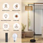 Lampadaire arqué à LED Netin 66 à intensité variable avec télécommande - N/A