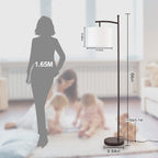 Lampadaire arqué à LED Netin 66 à intensité variable avec télécommande - N/A