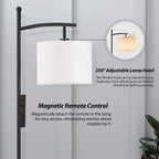 Lampadaire arqué à LED Netin 66 à intensité variable avec télécommande - N/A