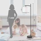 Lampadaire arqué à LED Netin 66 à intensité variable avec télécommande - N/A