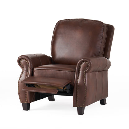 Fauteuil inclinable Neville en PU bicolore par Christopher Knight Home