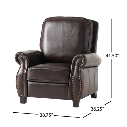 Fauteuil inclinable Neville en PU bicolore par Christopher Knight Home