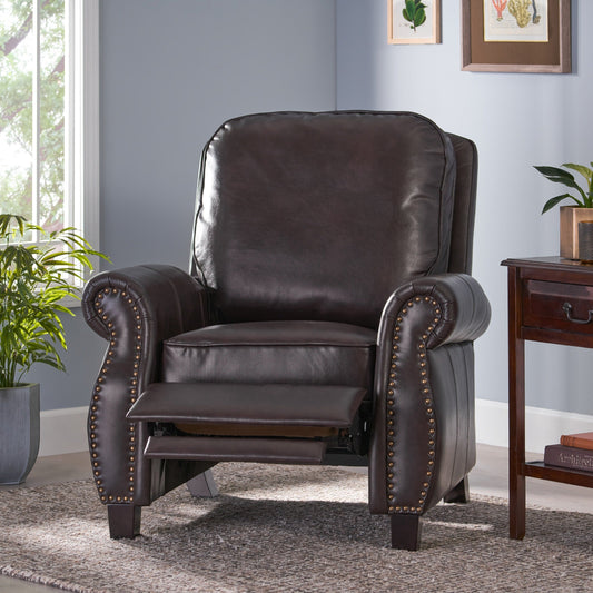 Fauteuil inclinable Neville en PU bicolore par Christopher Knight Home