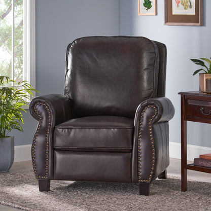 Fauteuil inclinable Neville en PU bicolore par Christopher Knight Home