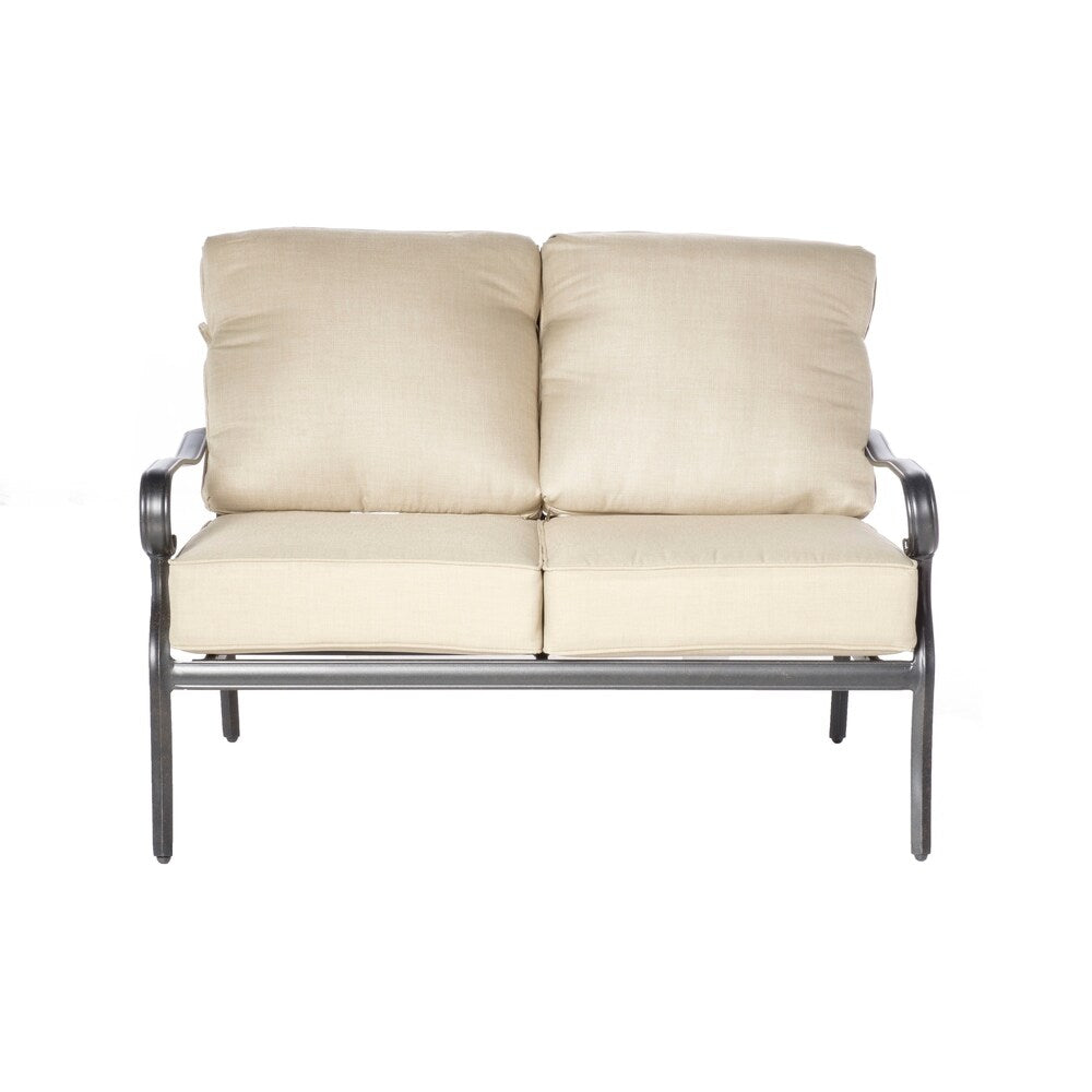 Ensemble de patio Newbury en aluminium moulé 4 pièces avec sièges profonds