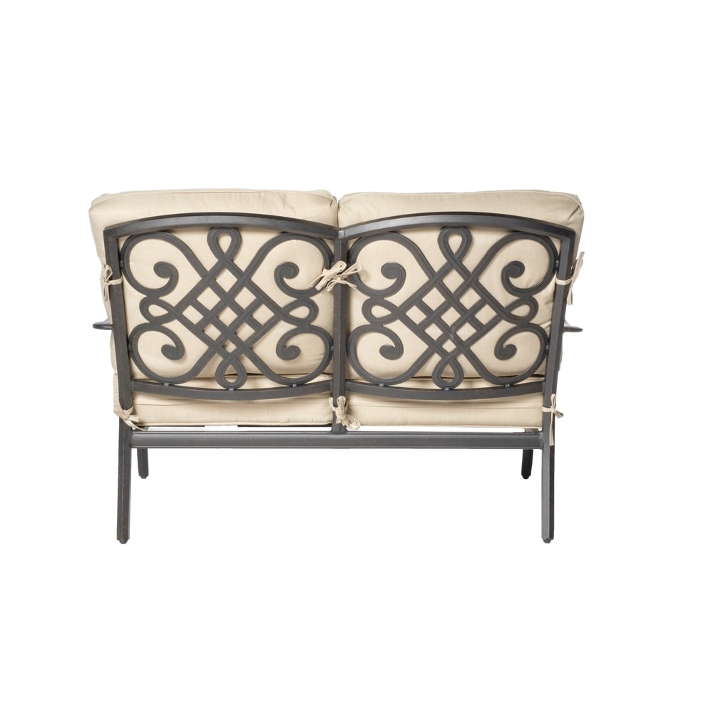 Ensemble de patio Newbury en aluminium moulé 4 pièces avec sièges profonds